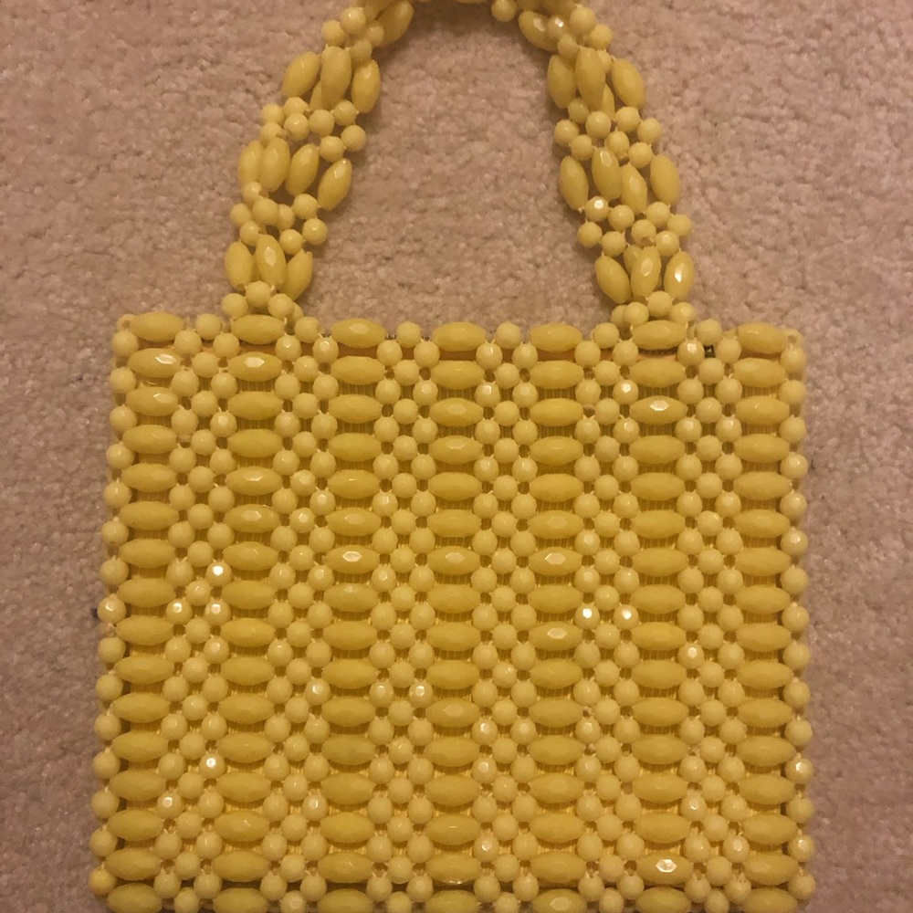 Retro Marcus Bros Vintage yellow beaded Italian purse